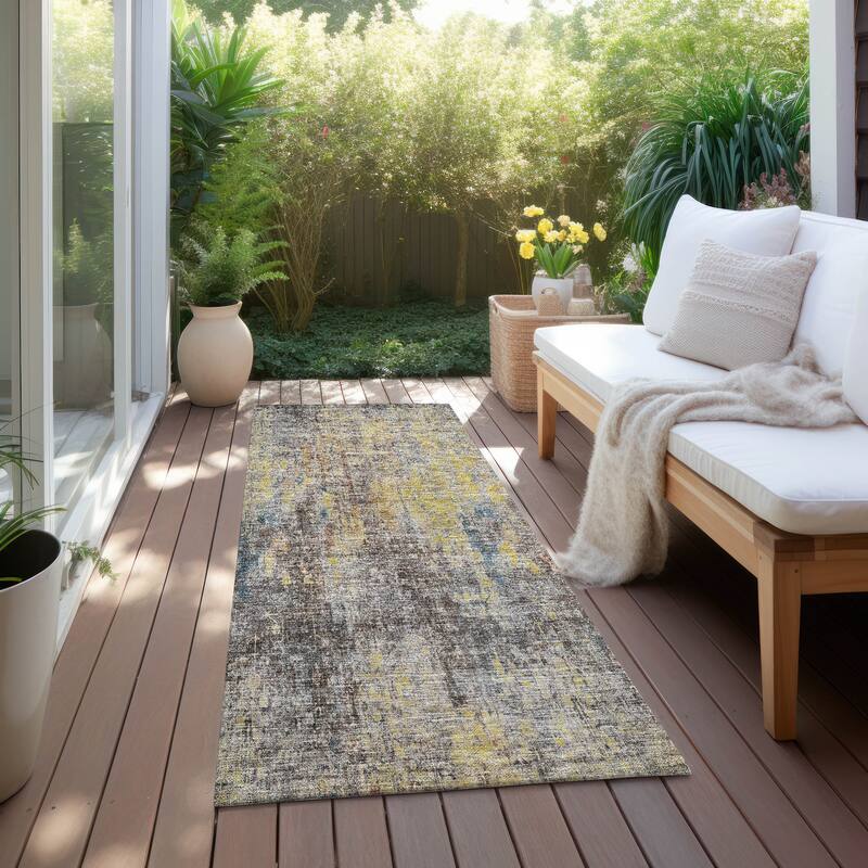 Machine Washable Indoor/ Outdoor Chantille Solid Ombre Rug