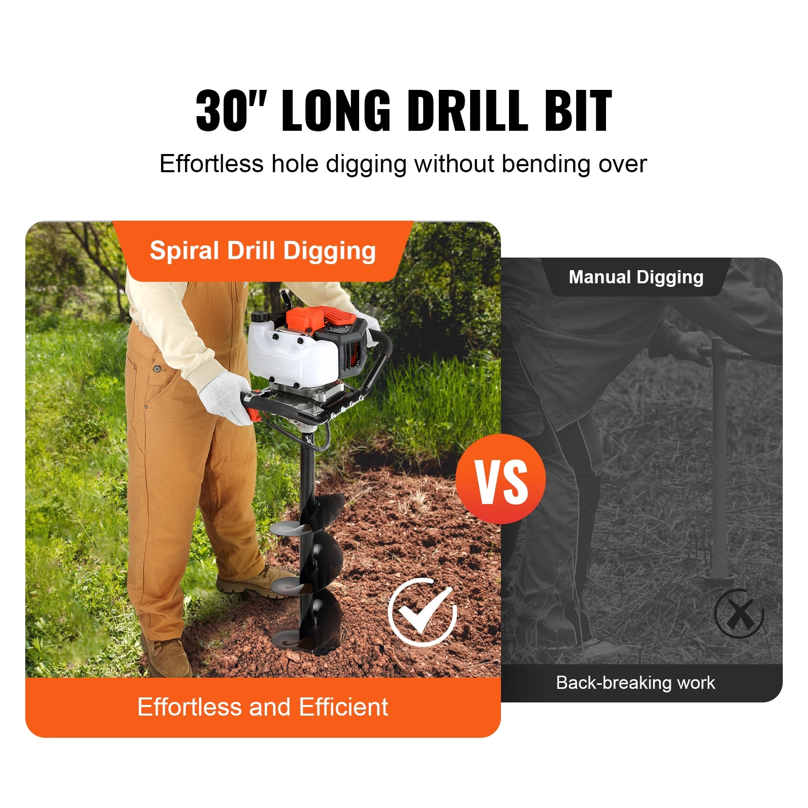 Gas powered hole shop digger
