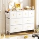 preview thumbnail 7 of 8, White Dresser for Bedroom with 8 Drawers TV Stand for 45" TV Bedroom Dresser Storage Organizers, Fabric Chest of Drawers