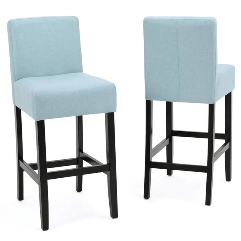 Modern 30" Set of 2 Bar Stools with Padded Seat Backrest, Solid Wood Frame for Dining Room Living Room and Bar Counter