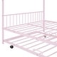 preview thumbnail 46 of 47, Full Size Metal House Bed with Trundle and Roof for Kids, Boys and Girls, Bedroom