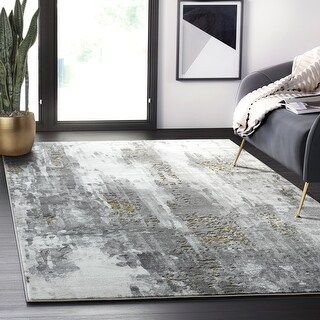 Area Rugs Abstract Grey Gold Carpet Rugs 4x6  5x8  Hallway Runners VCZ1178 