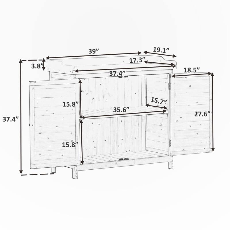 Outdoor Potting Bench Table