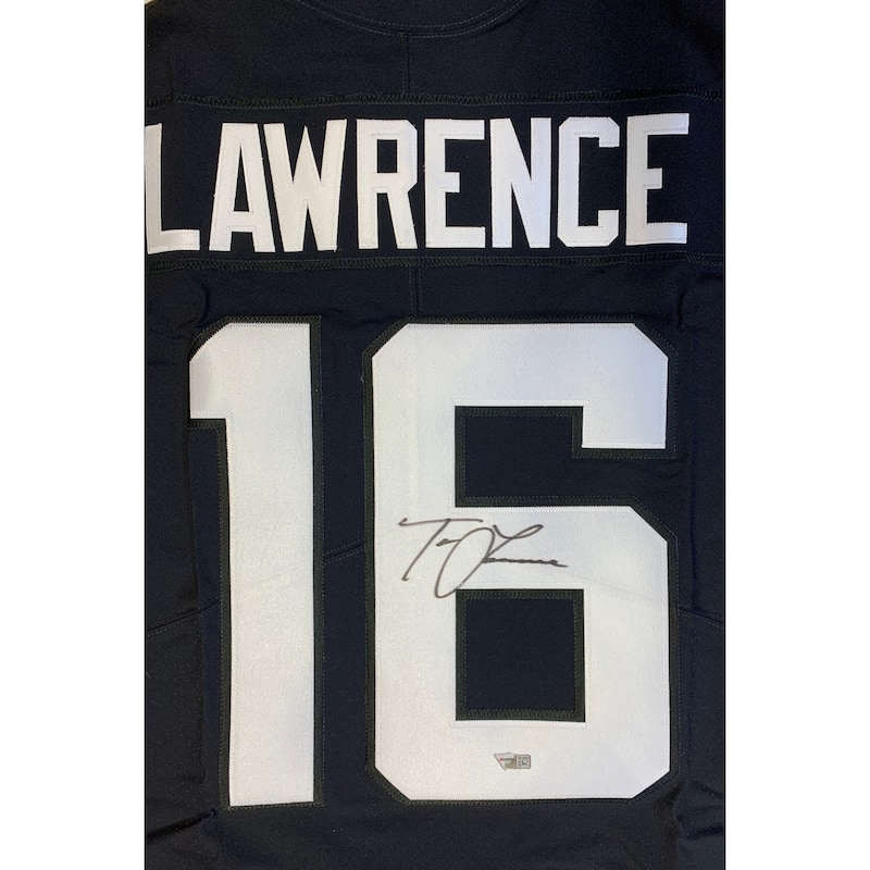 Trevor Lawrence Autographed Jacksonville Jaguars Signed Nike Elite Football Black Jersey Fanatics Authentic COA - 8'6" x 11'6"