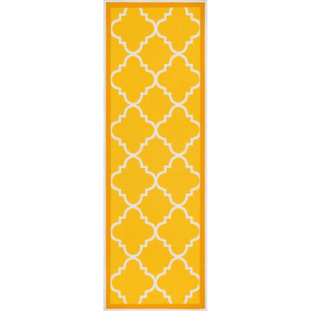 Well Woven Modern Lattice Non-Skid 2'7"x9'10" Runner Rug