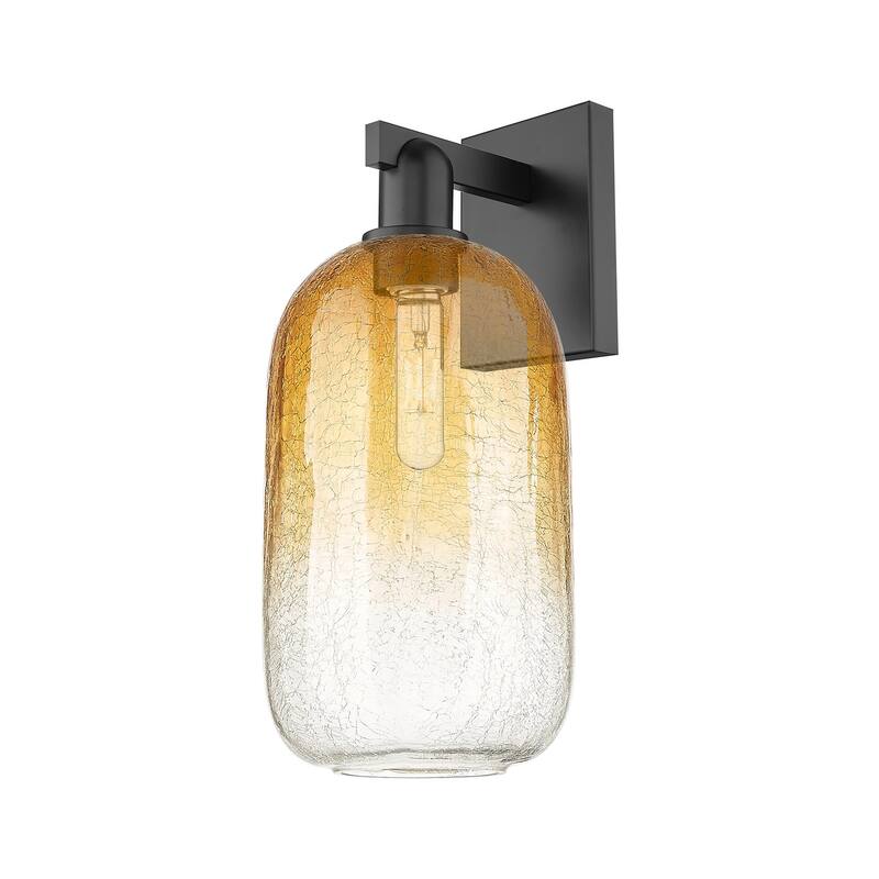 Innovations Lighting 716-1W-17-7 Brookhaven Cloche Sconce Brookhaven - Matte Black / Amber