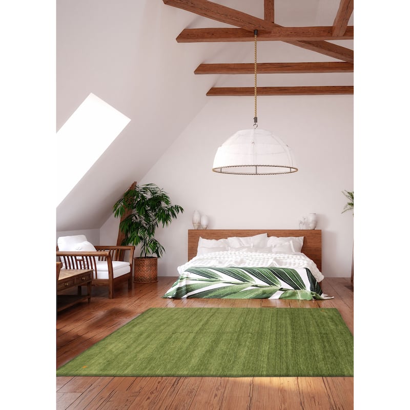 Kashkuli Gabbeh Green Rug 8'5" x 11'2" - 8'5 x 11'2