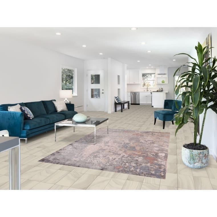 Contemporary Abstract Area Rug Handmade Oriental Wool Carpet - 5'3"x 7'6"