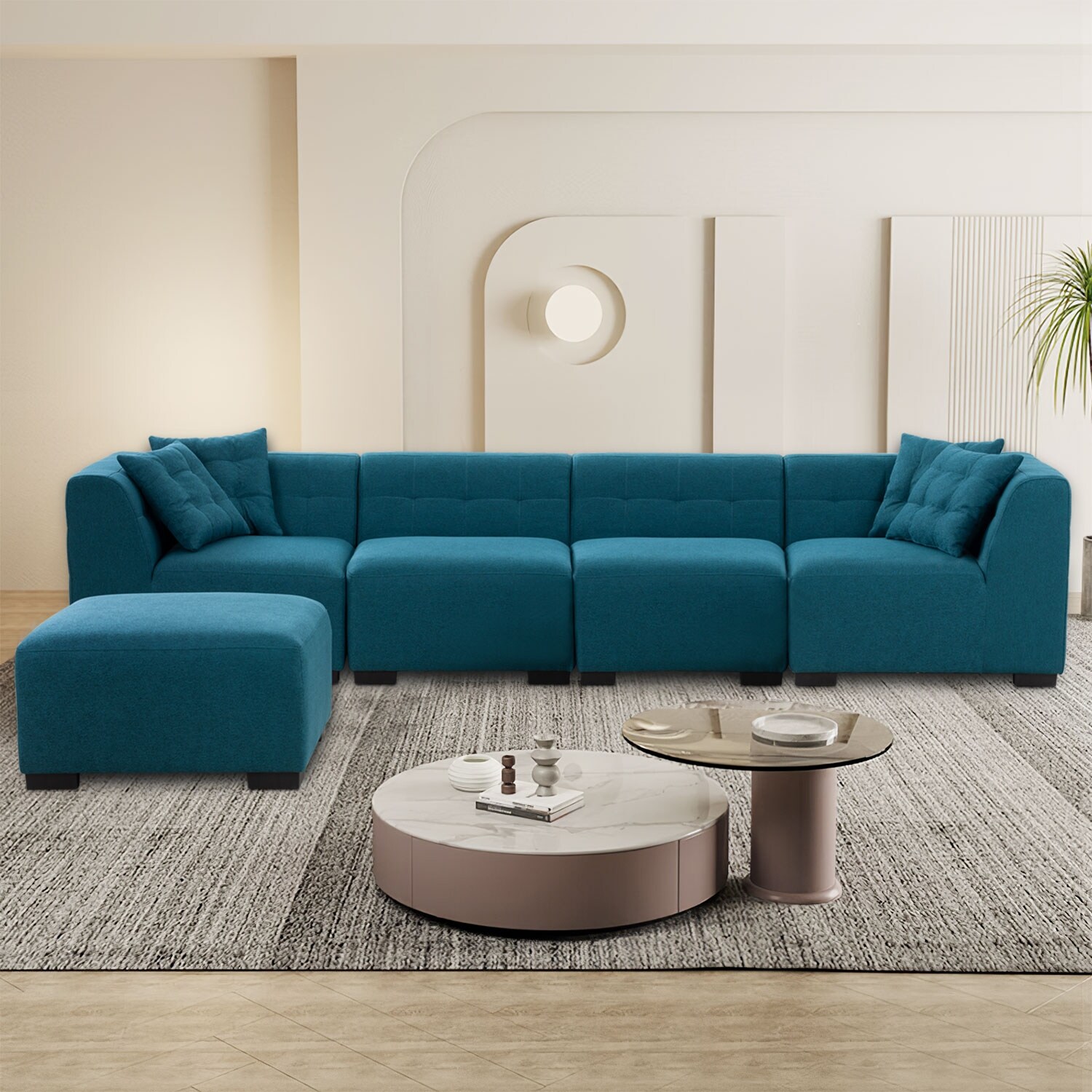 Modular cheap tufted sectional
