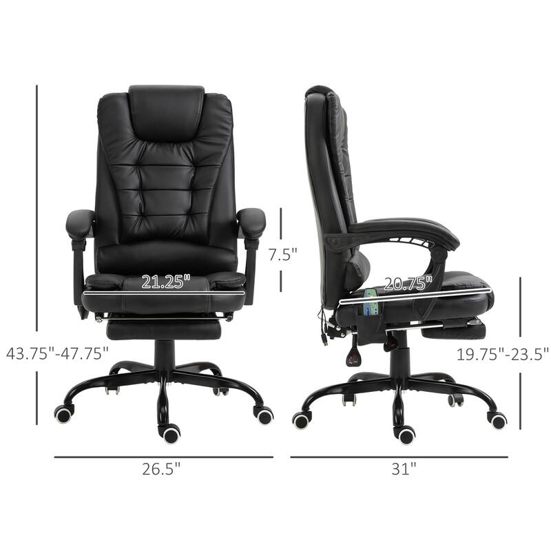 Massaging Office Desk Chair, Massage Office Chair High Back with Lumbar Support, Footrest