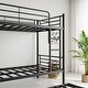 preview thumbnail 4 of 10, Twin Bunk Bed with Trundle Metal Bunkbeds with Ladder and Guardrail