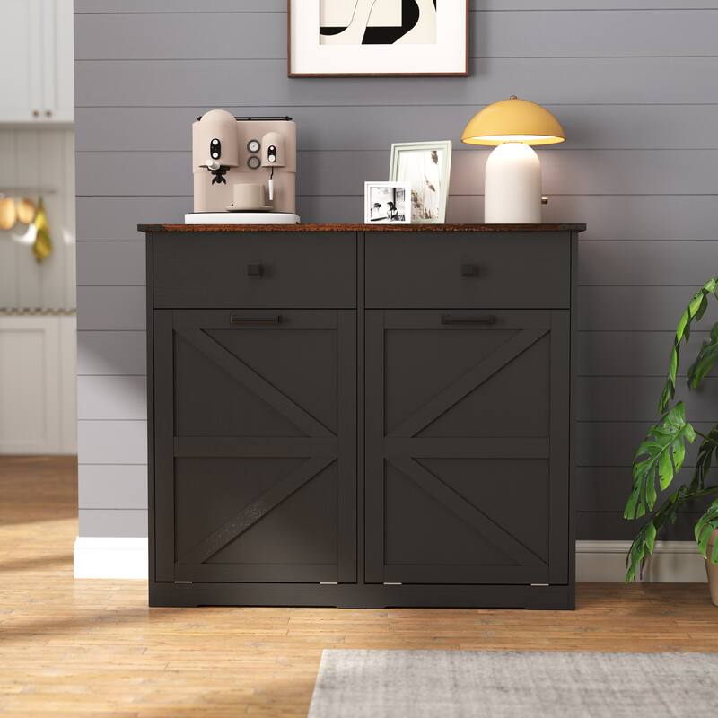 Double Tilt Out Trash Cabinet Black Storage Cabinet Trash Can Cabinet