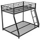 preview thumbnail 9 of 10, Metal Floor Bunk Bed for Kids and Adults, Twin over Full,Black