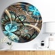 preview thumbnail 7 of 8, Designart 'Light Blue Fractal Flower' Oversized Modern Wall CLock