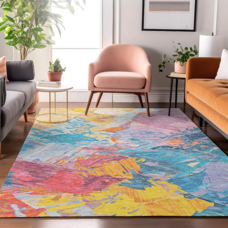 Premium Washable Super Soft Modern Brushstrokes Mayfield Rug