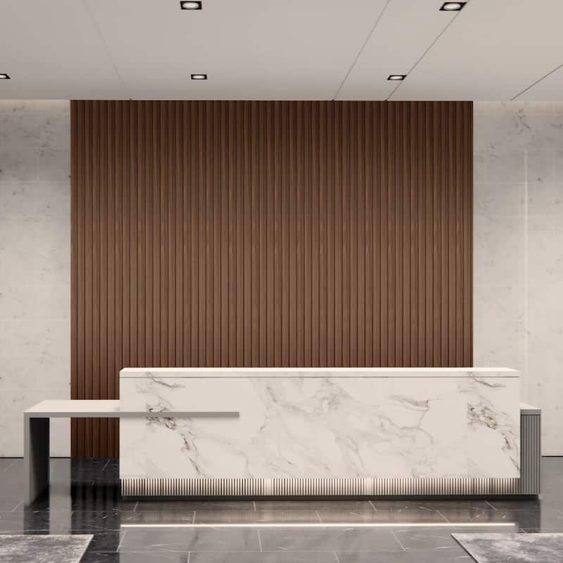 Art3d 103.94''x5.71'' Slat Wood Wall Paneling for Interior and Ceiling Decoration,4-Pack