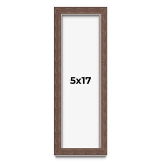 5x17 In Shadow Box Frame Brown | 1.125 inches Deep Real Wood Rustic ...