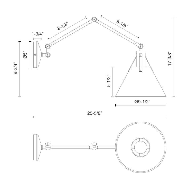 Alora Lighting WV584510 Archer 10" Tall Wall Sconce
