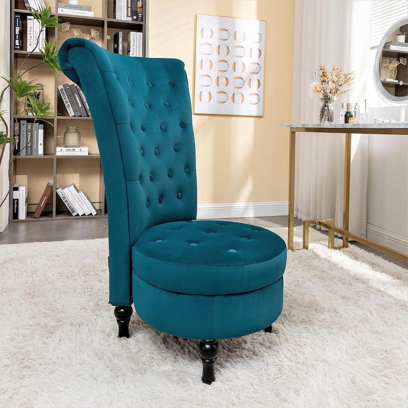 Gosser 20" Wide Velvet Vanity Chair - Greenish Blue