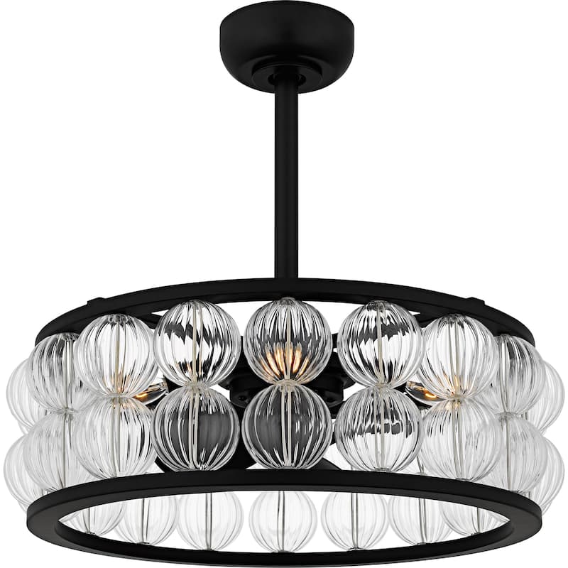 Terrarock 4-Light Matte Black Fan Light