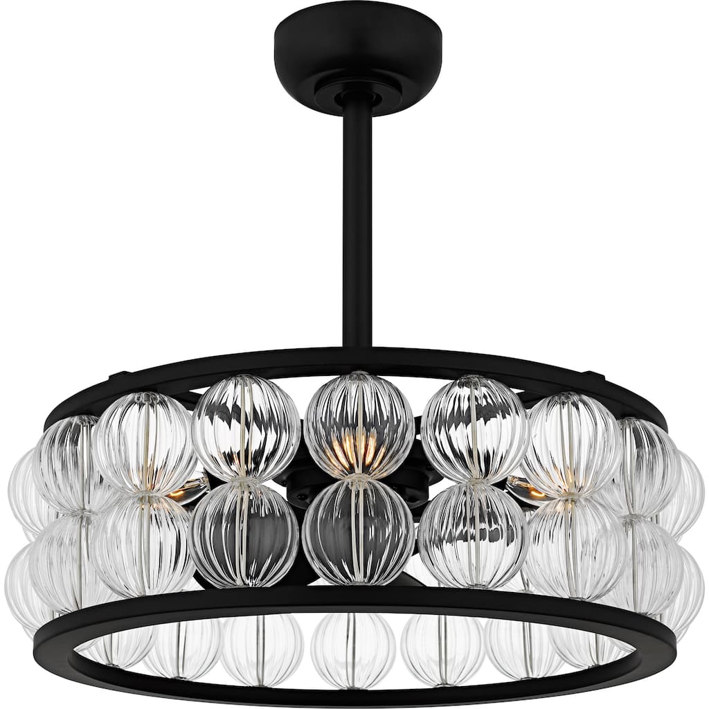 Terrarock 4-Light Matte Black Fan Light
