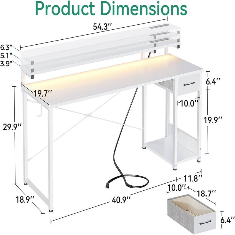 Computer Desk with Power Outlet