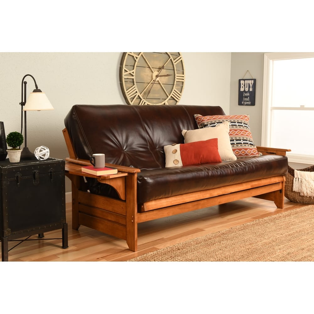 Copper Grove Dixie Honey Oak Full-size Futon Set with Suede Mattress