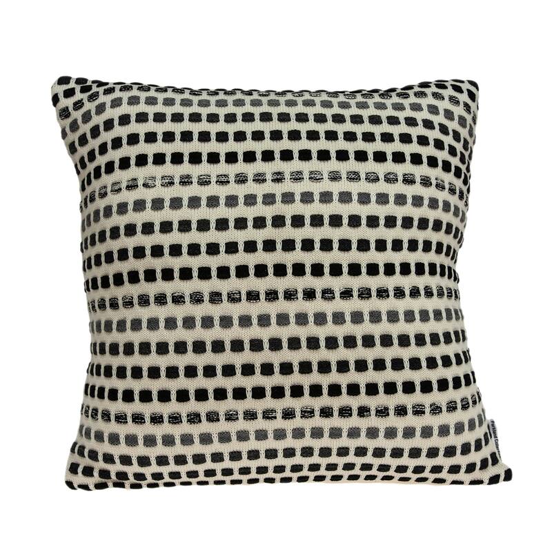 Knitted Square Throw Pillow - 20" - Beige and Black