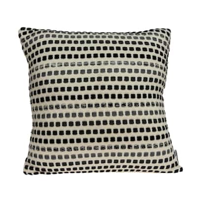 Knitted Square Throw Pillow - 20" - Beige and Black
