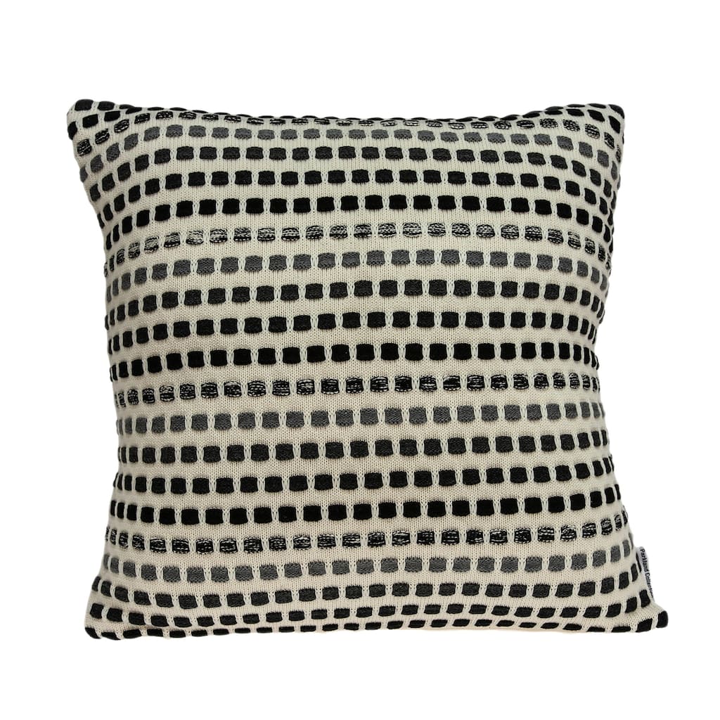 Knitted Square Throw Pillow - 20" - Beige and Black