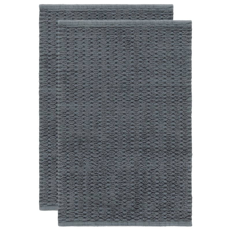 SAFAVIEH Home Oliva Textured Hatched 32"L x 20"W Bathmat Set of 2
