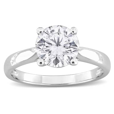 Miadora 1 4/5ct DEW Round-cut Created Moissanite Solitaire Ring in Sterling Silver