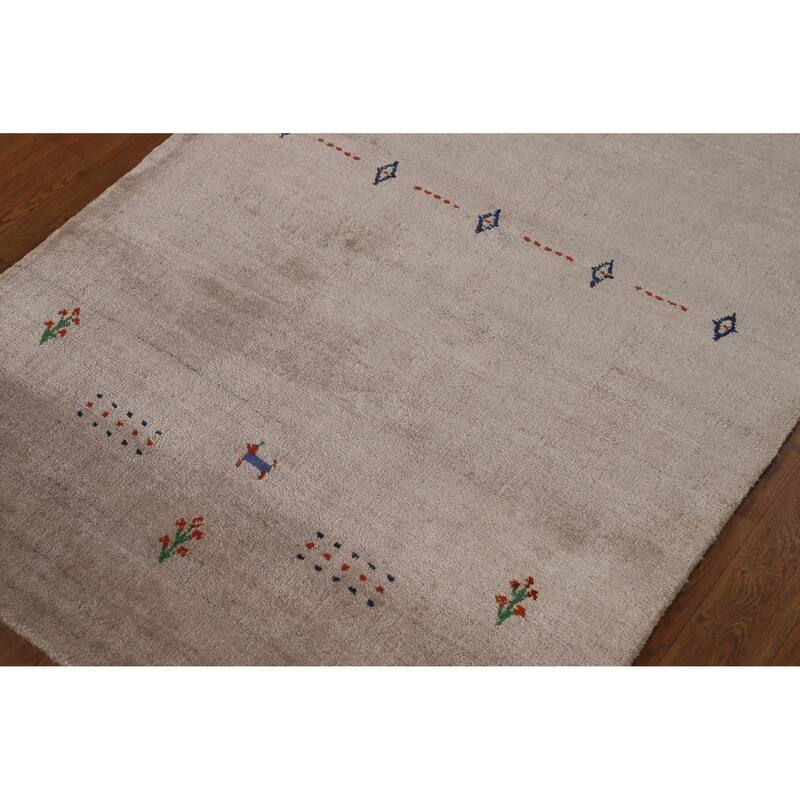 Tribal Gabbeh Indian Foyer Rug Handmade Silk Carpet - 3'0"x 5'0"