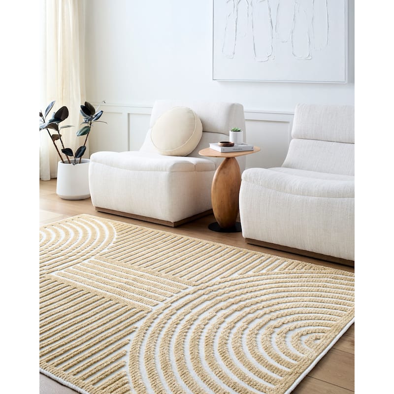 Livabliss Lyna Mod Stripe Machine Washable Area Rug