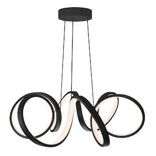 Artika Swirl Ribbon LED Pendant Ceiling Light, Black