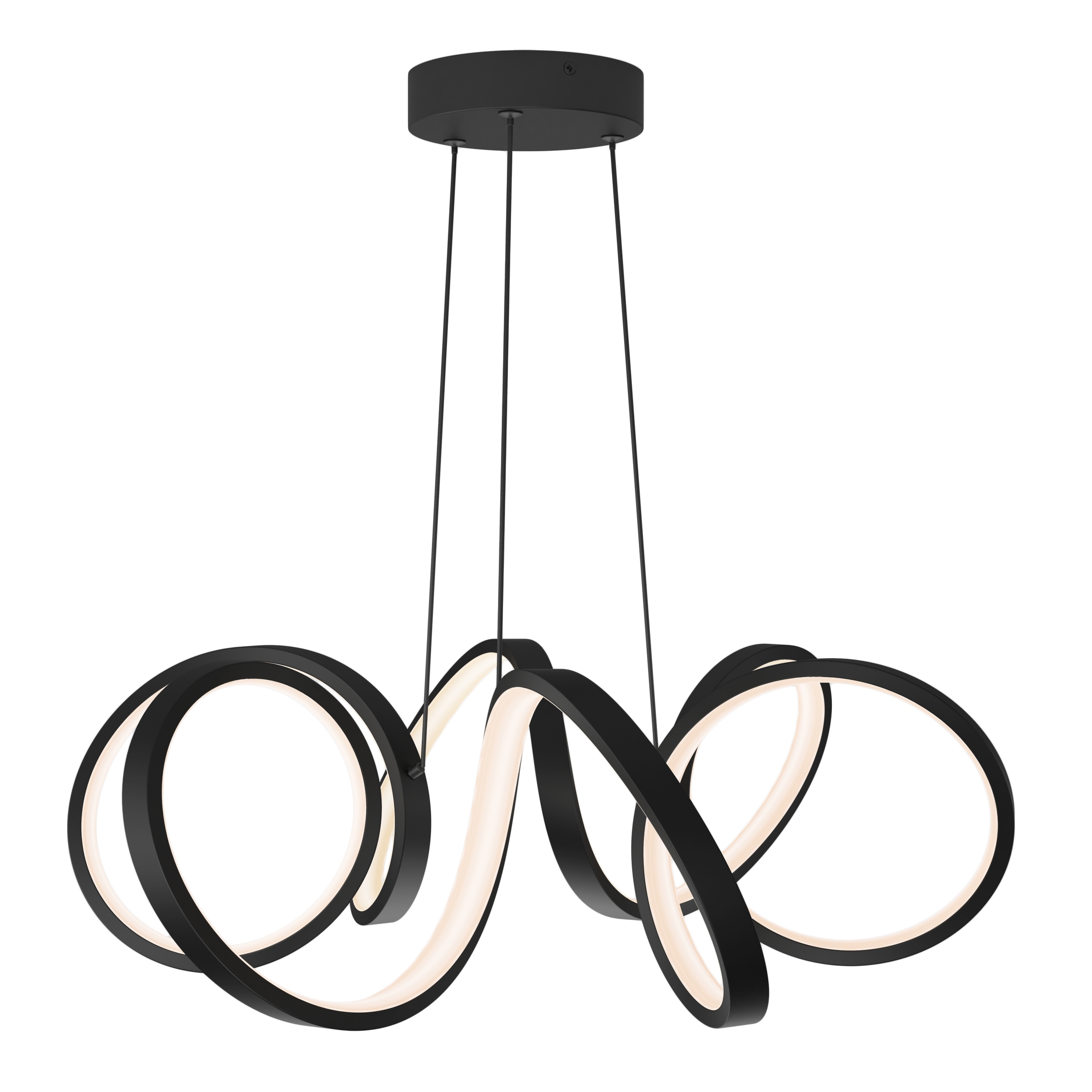 Artika Swirl Ribbon LED Pendant Ceiling Light, Black