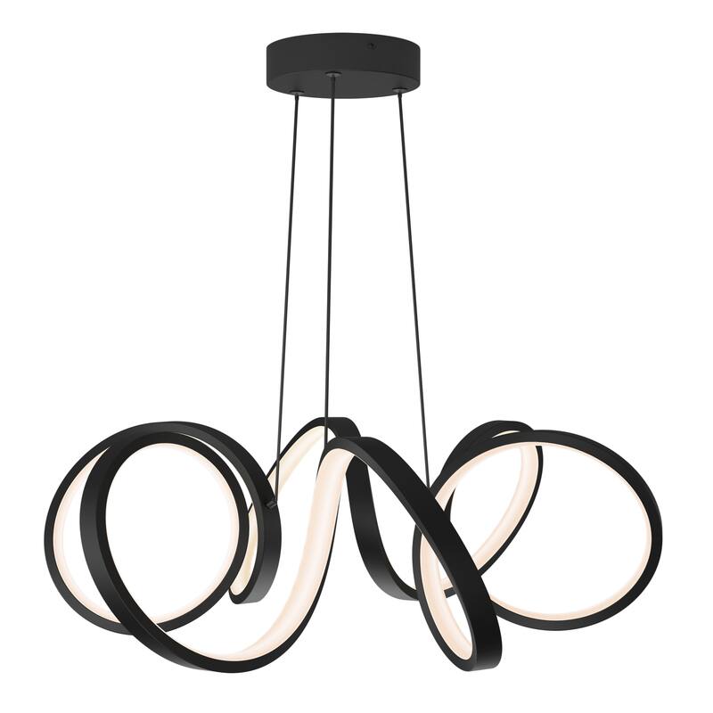 Artika Swirl Ribbon LED Pendant Ceiling Light, Black