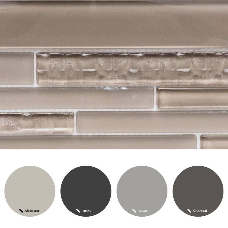 The Tile Life Karma Random Sized Brick Taupe 12x12 Textured Glass Mosaic Backsplash & Wall Tile