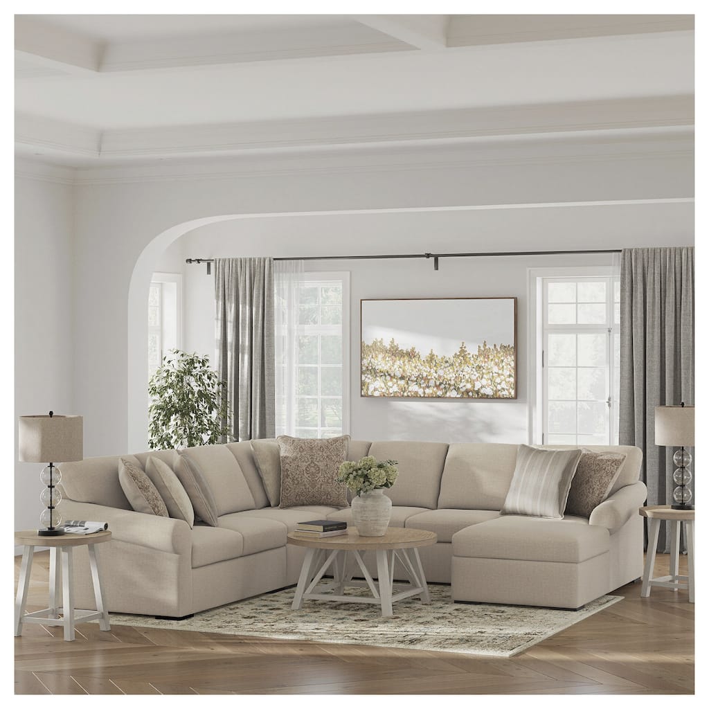 Signature Design by Ashley LadyMae Beige 5-Piece Sectional with Chaise