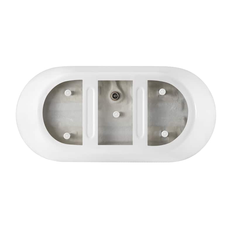 OVE Decors Ayago 59 in. Seamless White Acrylic Freestanding Oval Bathtub