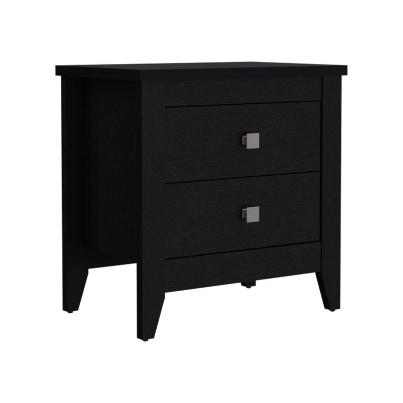 Nightstand More,Two Shelves,Four Legs,Black Wengue Finish，for Living Room,and Dining Room