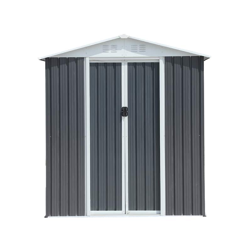 Rust-resistant Steel Storage Shed with Waterproof Panels & Sliding Lockble Door Garden Shed Tool Shed Pet Shed