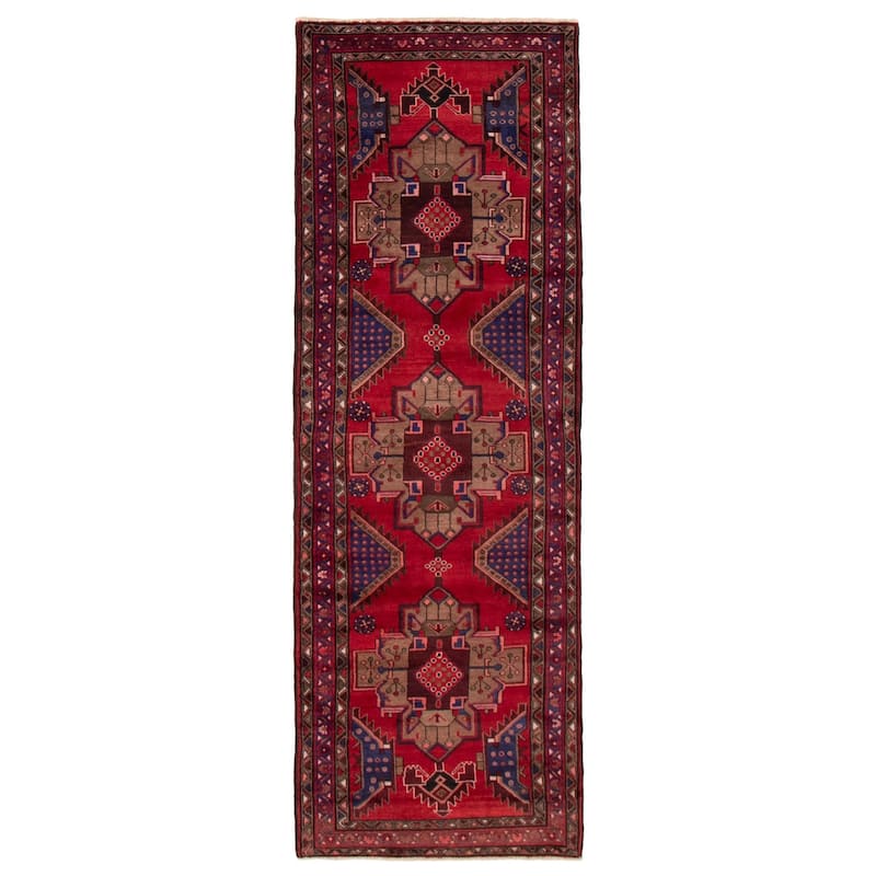 ECARPETGALLERY Hand-knotted Anadol Red Wool Rug - 3'4 x 10'0 - Red - 3'4 x 10'0