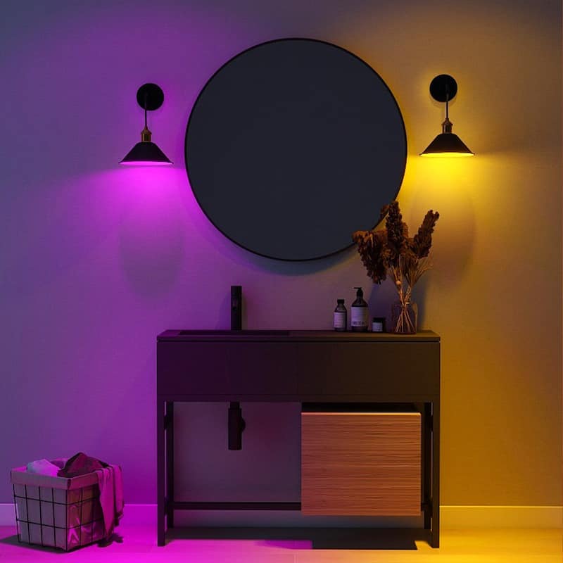 Metal wireless Swing Arm Light Wall Sconces Set of 2