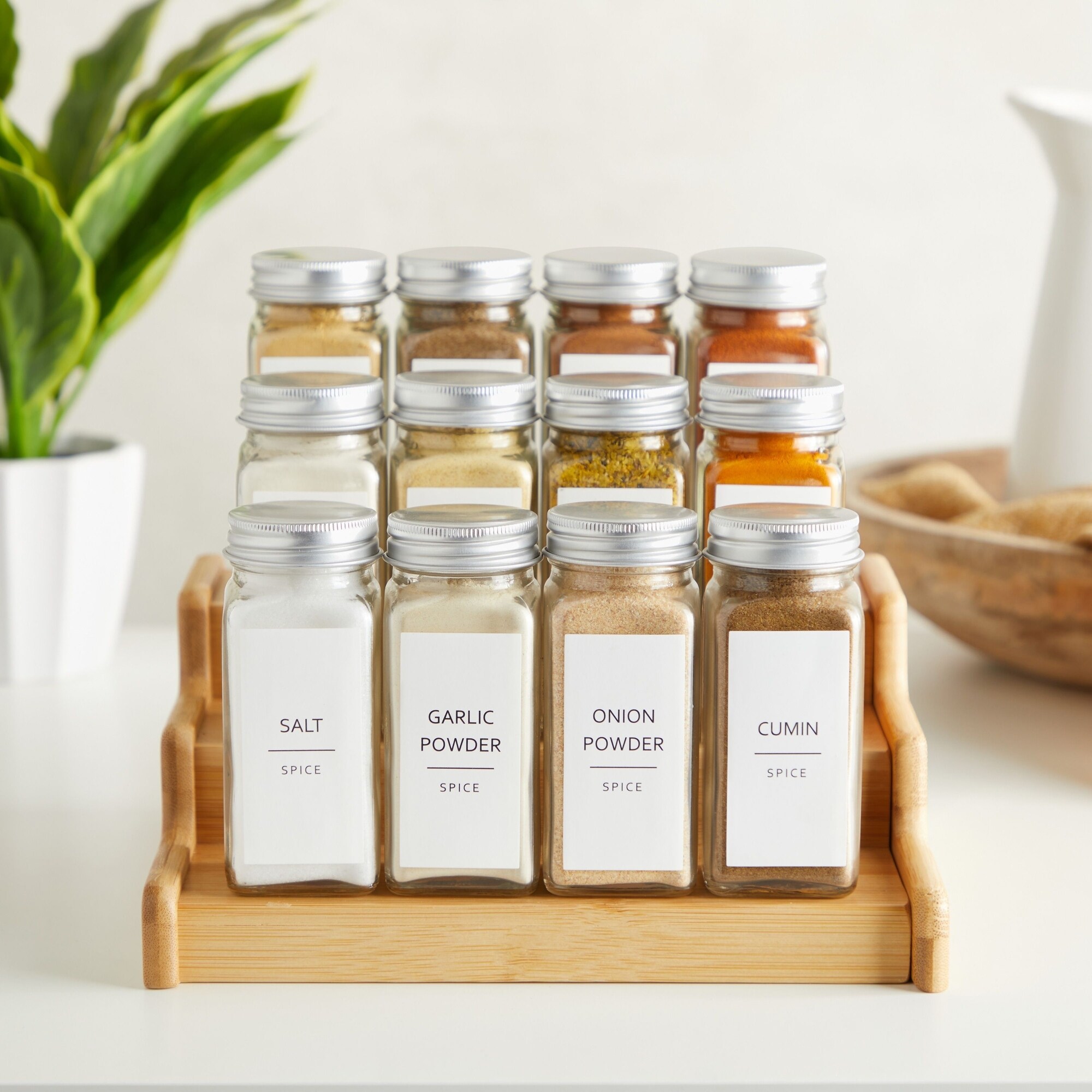 140 Spice Labels Stickers Preprinted White Minimalist Spice Jar Labels