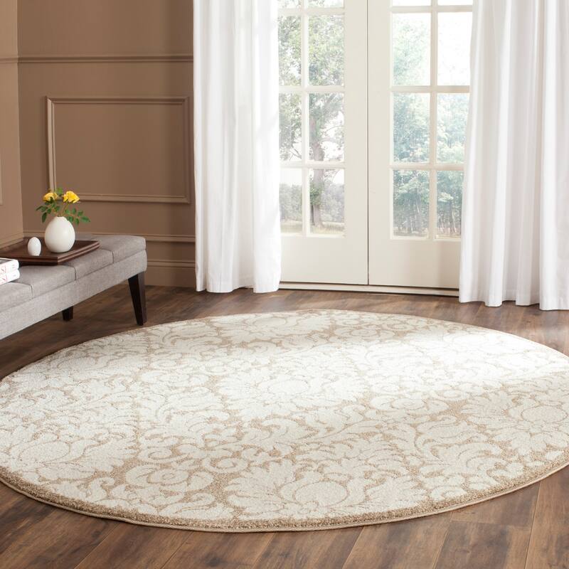 SAFAVIEH Amherst Asseline Modern Rug - 7' Round - Wheat/Beige