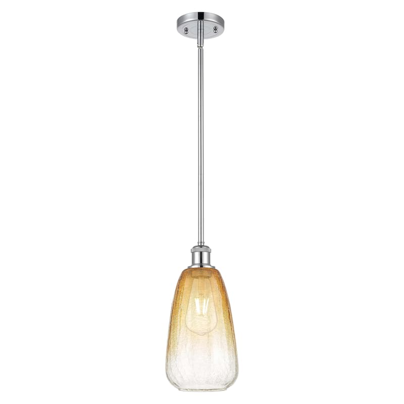 Innovations Lighting Endless Possibilities Ballston - Brookhaven Almond - 1 Light 6" Stem Hung Mini Pendant - Polished Chrome/Amber