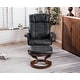 preview thumbnail 10 of 40, Mcombo Swiveling Recliner Chair with Wood Base and Ottoman