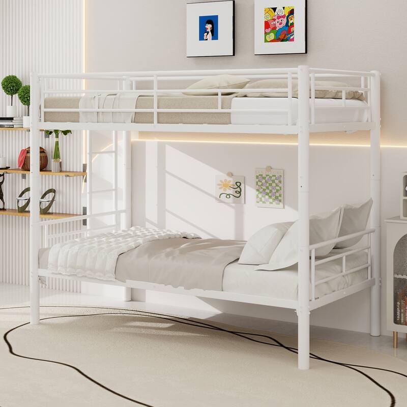 GDFStudio - Twin Over Twin Metal Convertible Bunk Bed Frame