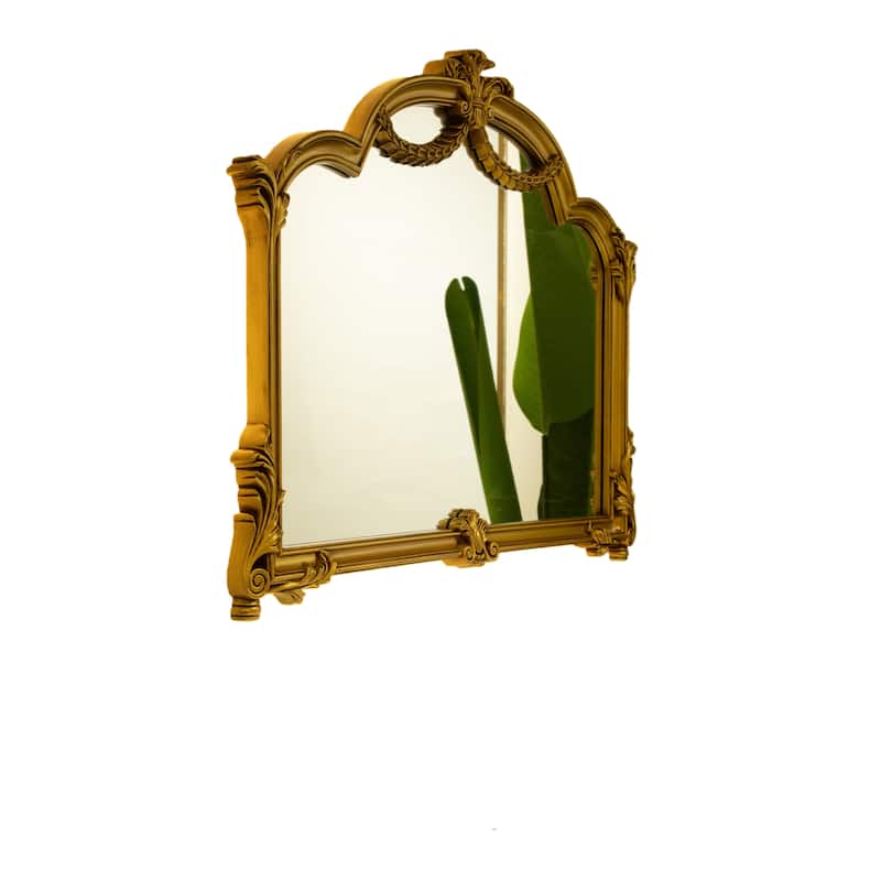 VITI Baroque Revival Ornate Golden Frame PU Mirror - Bathroom, Bedroom, Living Room - Silver